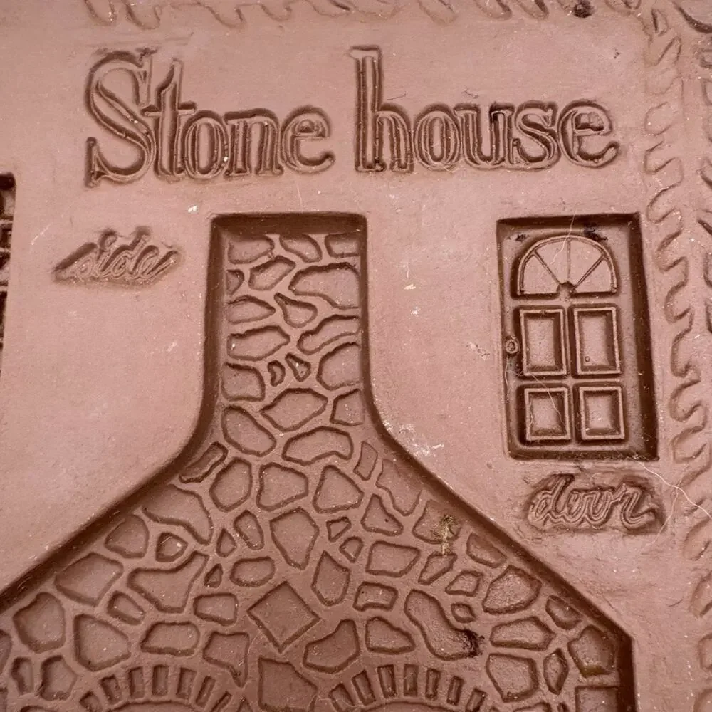 Hartstone Vintage Stone House Gingerbread Cookie Mold Terracotta Wall Hanging